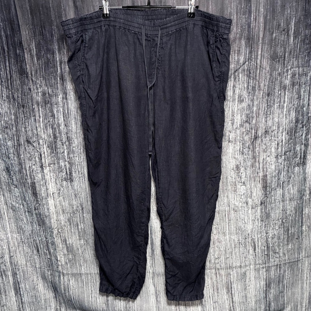 Caslon 100% Linen Draw String Grey‎ Pants Women Size 14W